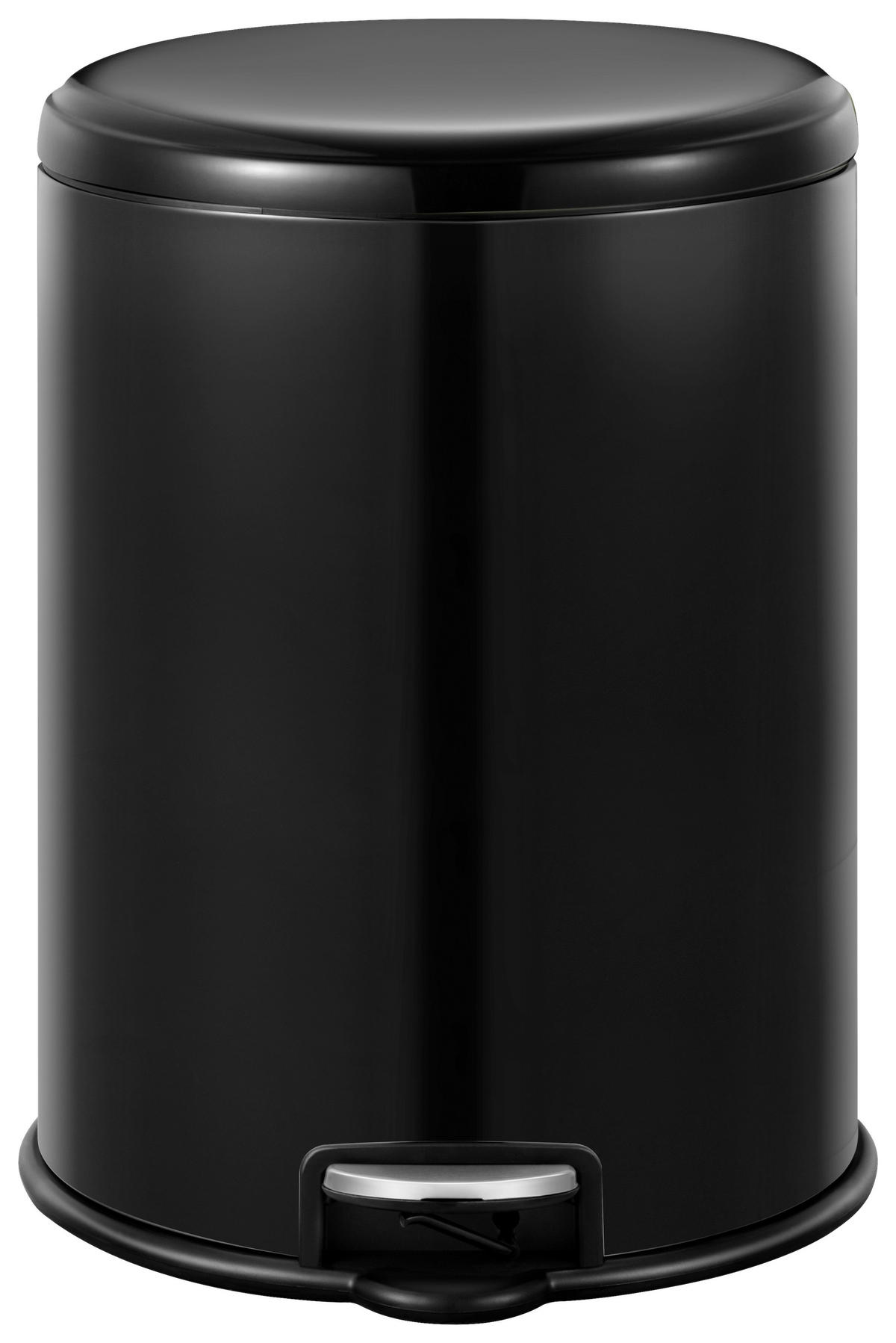 ABFALLSAMMLER Milano 3 L  - Schwarz, Basics, Kunststoff/Metall (17,8/25,4/22,9cm) - Fackelmann