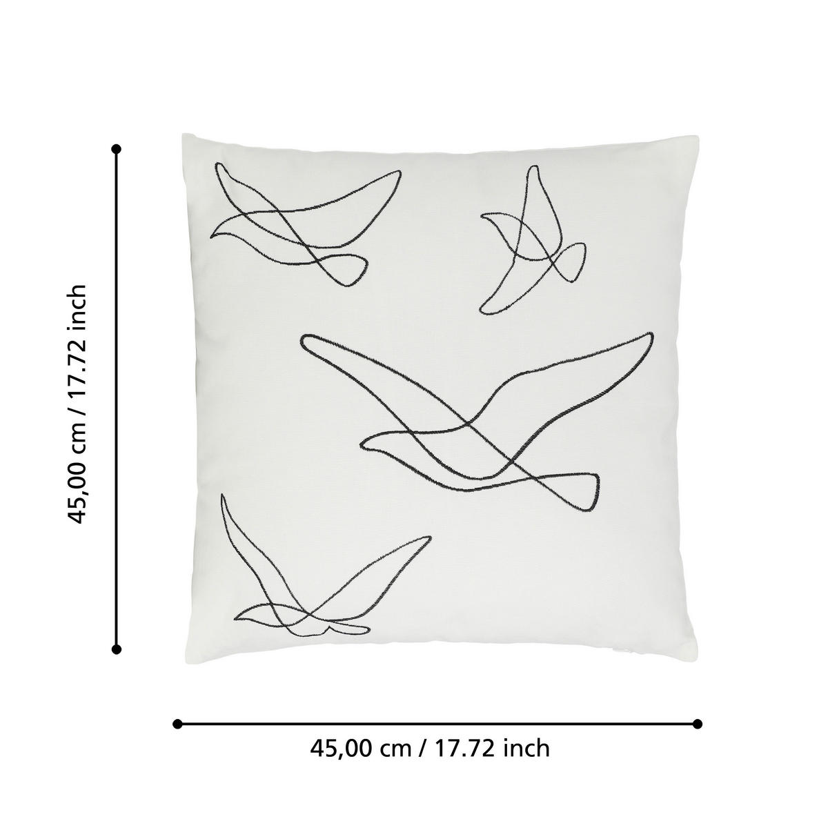 ZIERKISSEN  45/45 cm   - Schwarz/Weiß, Basics, Textil (45/45cm) - Eglo