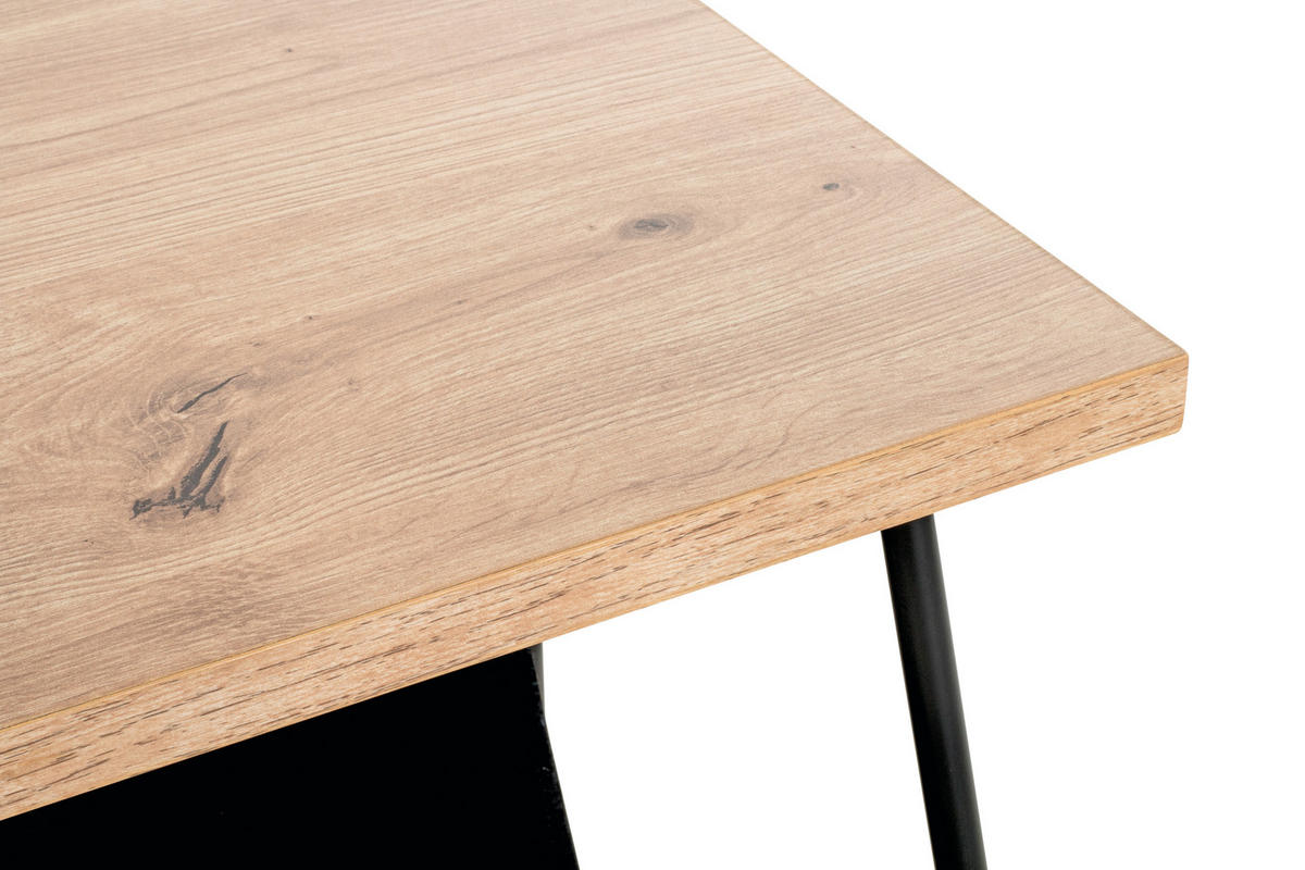 BEISTELLTISCH in Metall, Textil, Holzwerkstoff 48/40/51 cm  - Eichefarben/Schwarz, Trend, Holzwerkstoff/Textil (48/40/51cm)