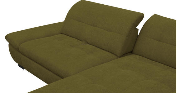 ECKSOFA in Mikrofaser Grün 290/198 cm - Schwarz/Grün, Design, Textil/Metall (290/198cm) - Xora