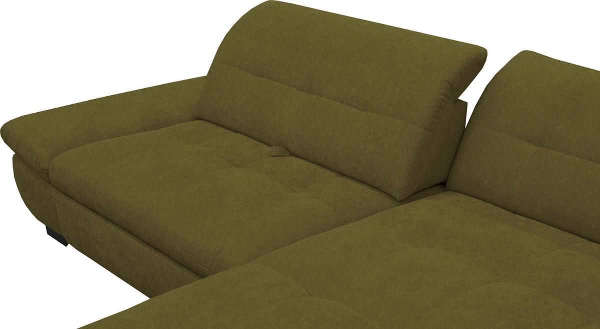ECKSOFA in Mikrofaser Grün  - Schwarz/Grün, Design, Textil/Metall (290/198cm) - Xora