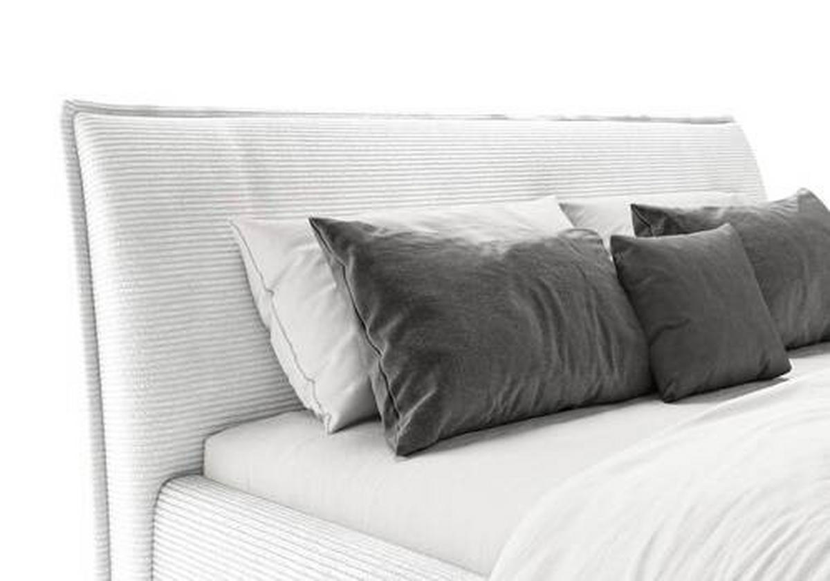 POLSTERBETT 180/200 cm  in Weiss  - Weiss/Schwarz, Design, Textil/Metall (180/200cm) - Lomoco