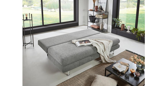 SCHLAFSOFA Webstoff Grau  - Taupe/Edelstahlfarben, KONVENTIONELL, Kunststoff/Textil (190/93/92cm) - Carryhome