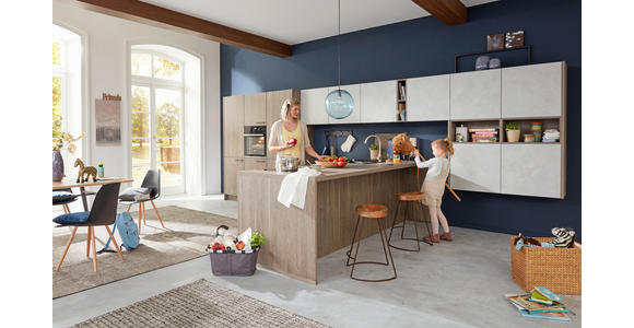 EINBAUKÜCHE - Eichefarben/Grau, MODERN, Holzwerkstoff - Dieter Knoll