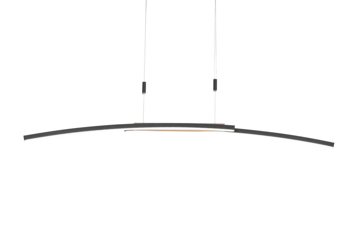 LED-HÄNGELEUCHTE 130/6,5/155 cm  - Schwarz, Basics, Holz/Metall (130/6,5/155cm) - Dieter Knoll