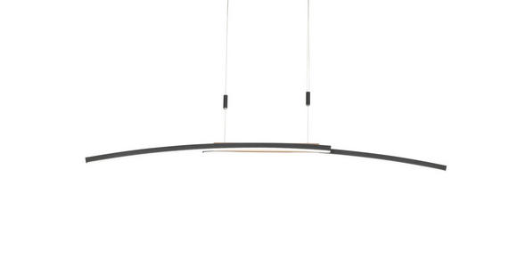 LED-HÄNGELEUCHTE 130/6,5/155 cm - Schwarz, Basics, Holz/Metall (130/6,5/155cm) - Dieter Knoll