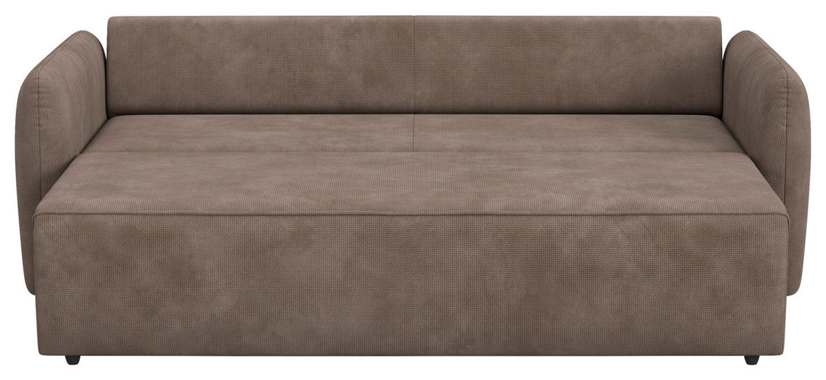 SCHLAFSOFA Chenille Taupe  - Taupe/Schwarz, Trend, Kunststoff/Textil (222/89/102cm) - MID.YOU