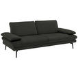 3-SITZER-SOFA in Velours Dunkelgrau  - Dunkelgrau/Beige, Design, Textil/Metall (222/89/104cm) - Dieter Knoll