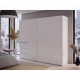 SCHWEBETÜRENSCHRANK  in Weiß  - Alufarben/Weiß, KONVENTIONELL, Holzwerkstoff/Metall (250/200/61cm) - Carryhome
