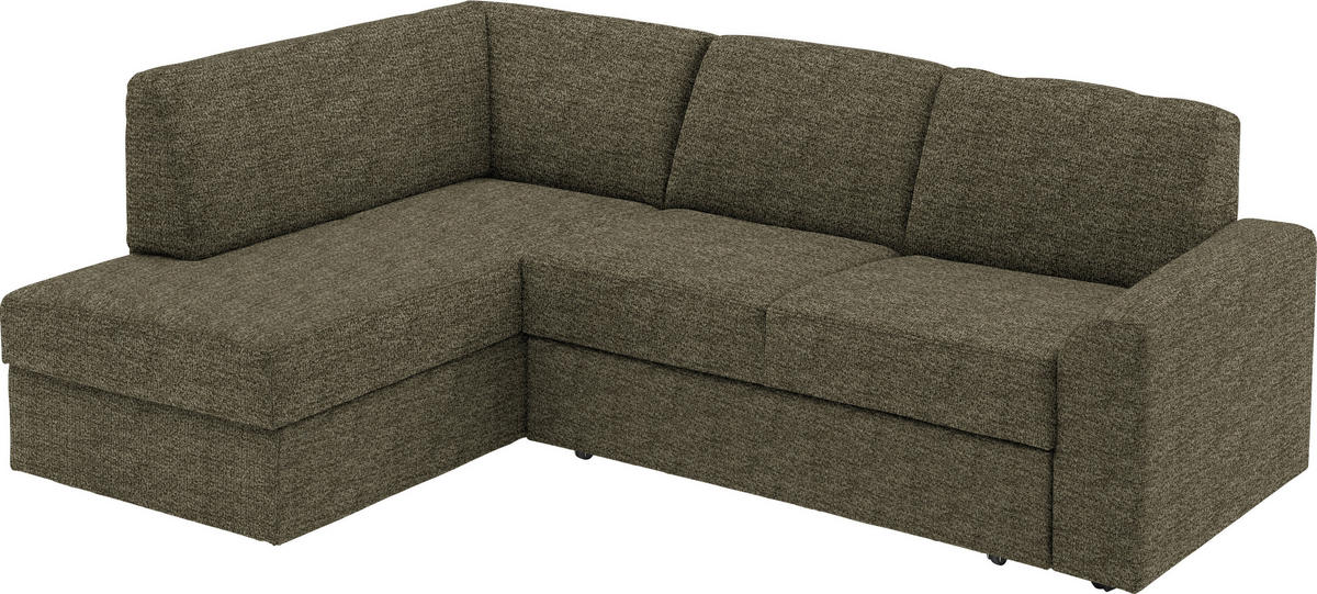 ECKSOFA in Webstoff Hellbraun  - Hellbraun/Schwarz, Konventionell, Kunststoff/Textil (165/224cm) - Xora
