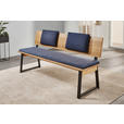 SITZBANK 220/85/56 cm  in Blau, Schwarz, Wildeiche  - Blau/Wildeiche, KONVENTIONELL, Holz/Textil (220/85/56cm) - Valnatura