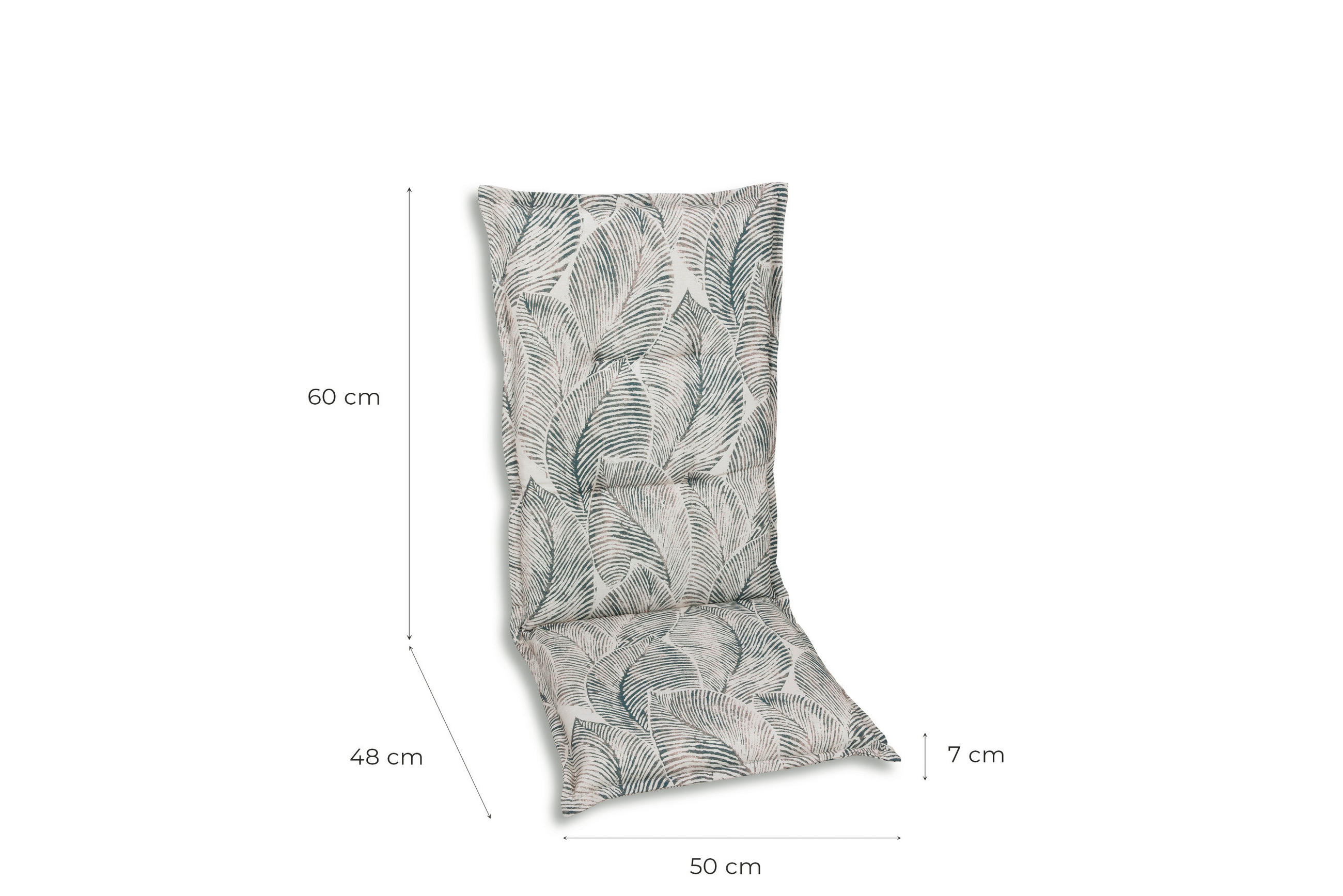 SESSELAUFLAGE Blätter  - Weiß/Grau, Design, Textil (50/7/108cm)