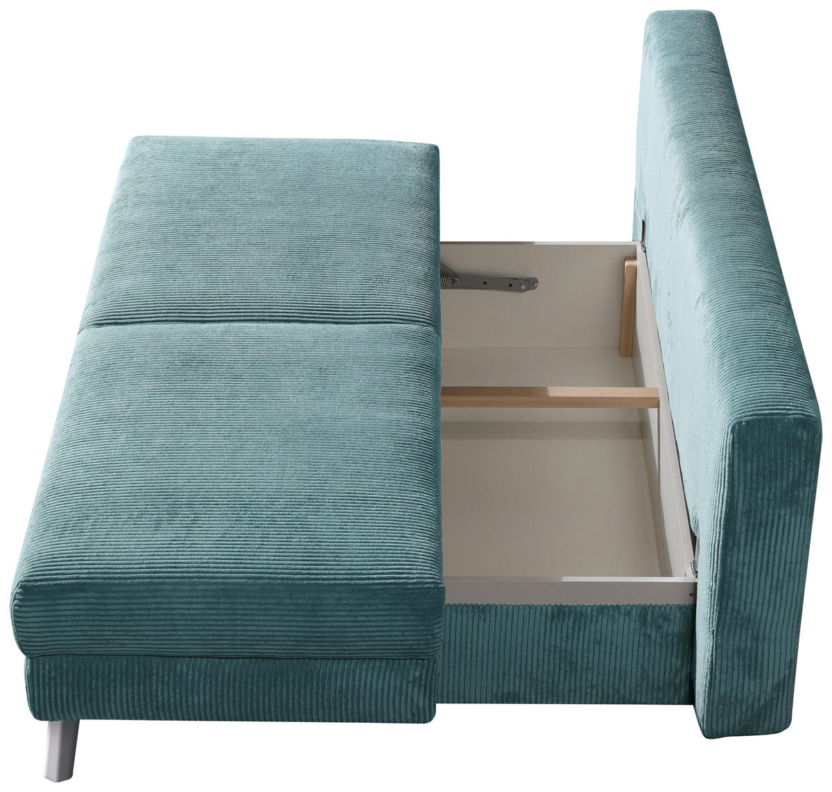 SCHLAFSOFA Cord Türkis  - Türkis/Chromfarben, Design, Textil/Metall (194/91/90cm) - Novel