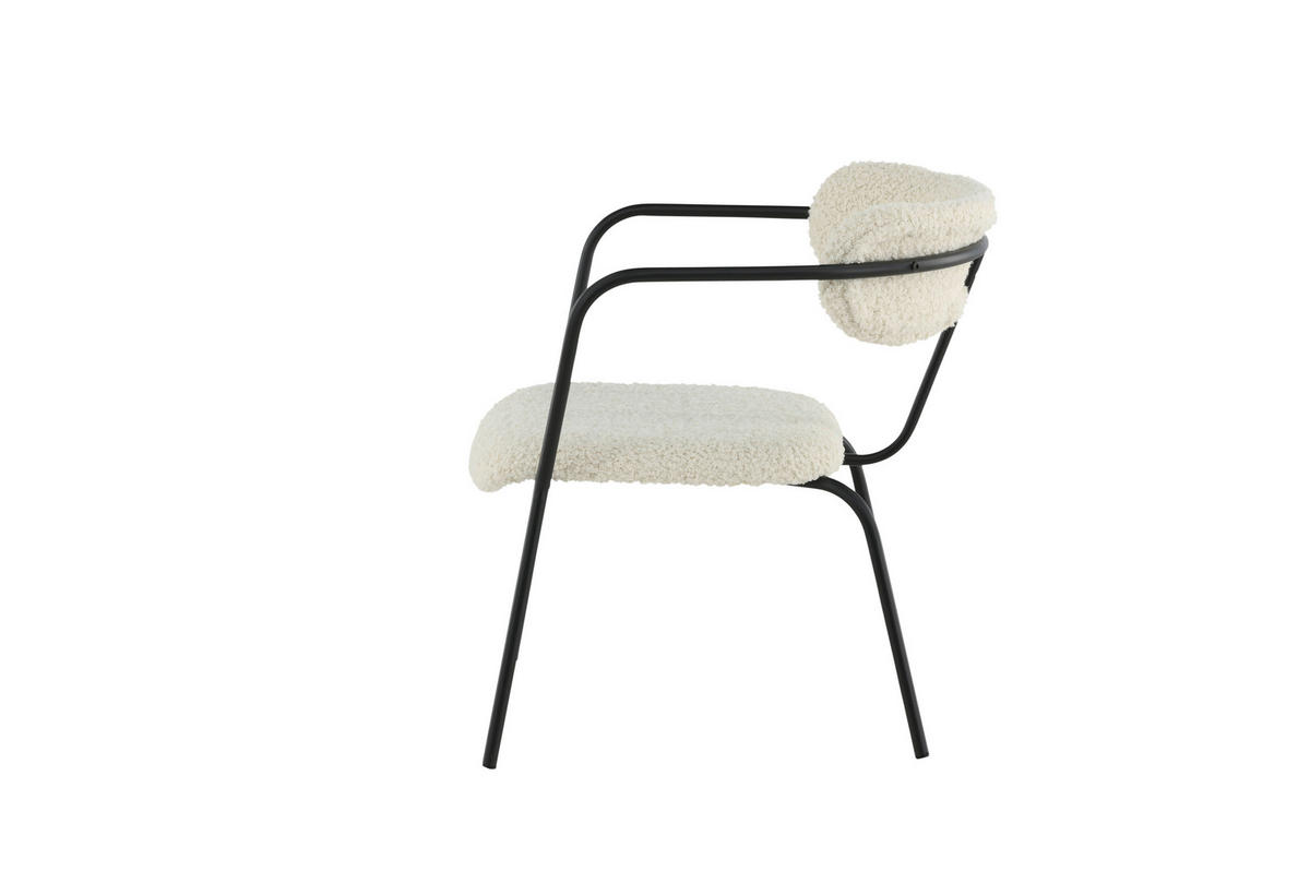 SESSEL in Teddystoff Schwarz, Weiß  - Schwarz/Weiß, Design, Textil/Metall (68/69/67cm) - Livetastic
