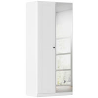 DREHTÜRENSCHRANK 91/210/54 cm,  in Weiß, 2-türig  - Schwarz/Weiß, KONVENTIONELL, Glas/Holzwerkstoff (91/210/54cm) - home24