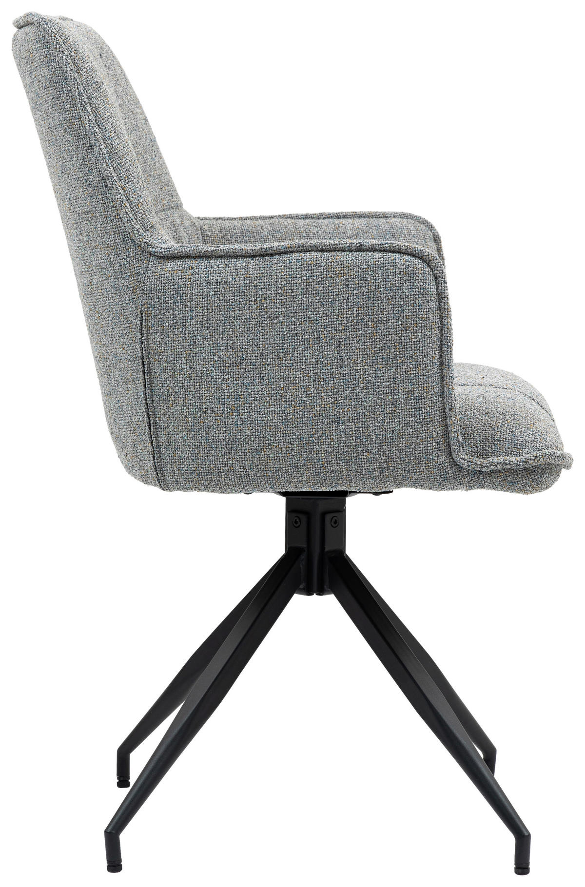 ARMLEHNSTUHL  in Eisen  - Schwarz/Grau, KONVENTIONELL, Textil/Metall (59/89,5/63cm) - MID.YOU