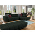 ECKSOFA in Chenille Schwarz  - Chromfarben/Schwarz, Design, Textil (301/207cm) - Xora