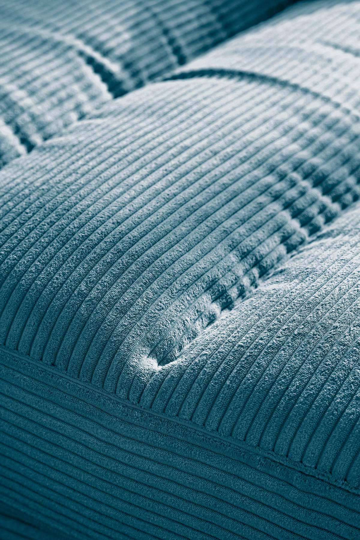 HOCKERBANK in Textil Petrol  - Petrol/Schwarz, Design, Textil/Metall (90/83/125cm) - Dieter Knoll