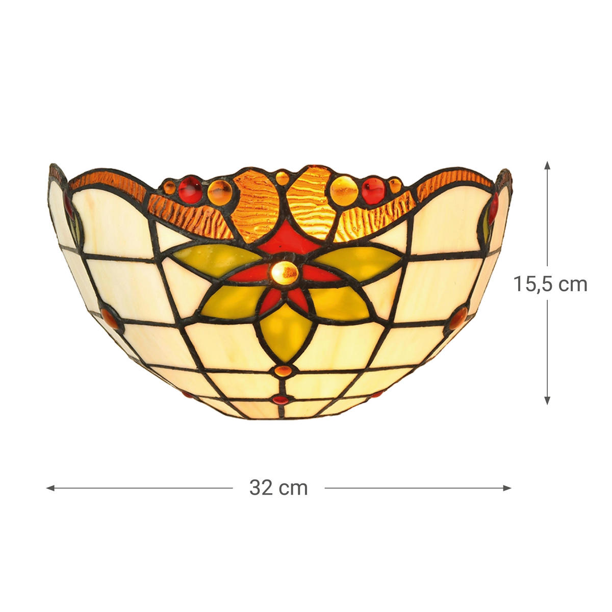 FALILÁMPA - többszínű, Basics, Üveg (16/15.5/32cm)