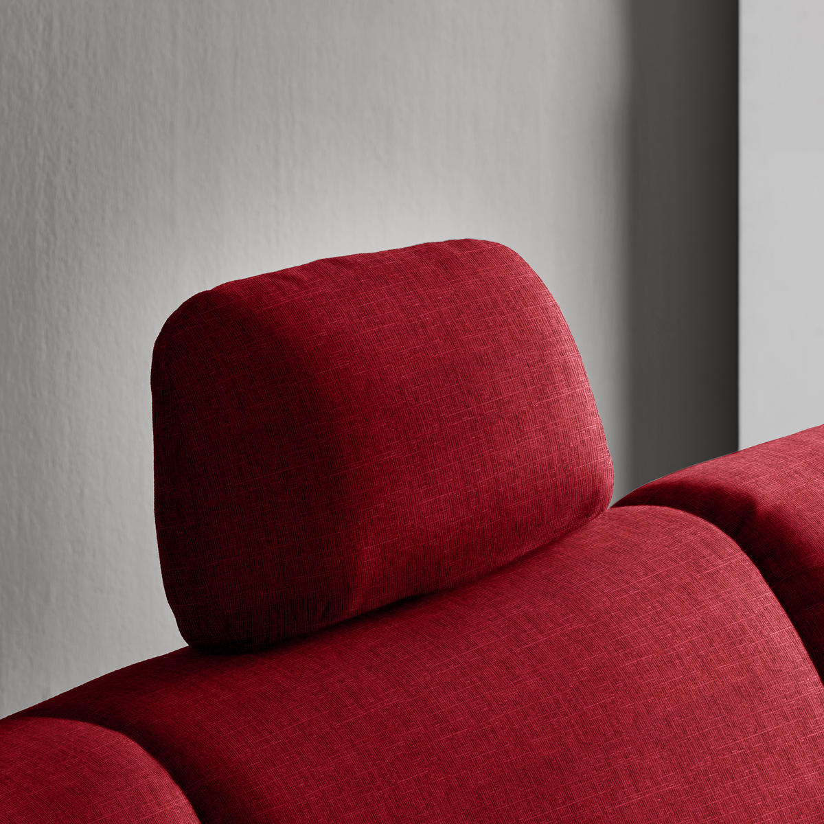 ECKSOFA in Chenille Rot  227/208 cm  - Rot/Alufarben, KONVENTIONELL, Textil/Metall (227/208cm) - Sedda