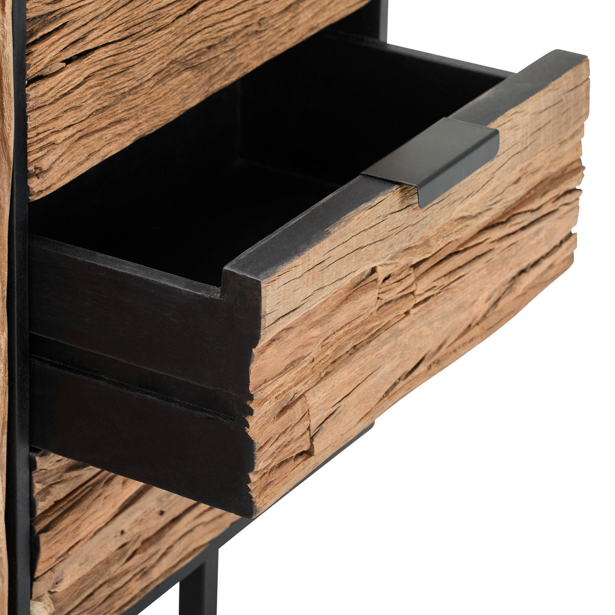 SIDEBOARD  150/75/40 cm 3 Schublade(n)  - Schwarz/Naturfarben, Design, Holz/Metall (150/75/40cm) - Livetastic