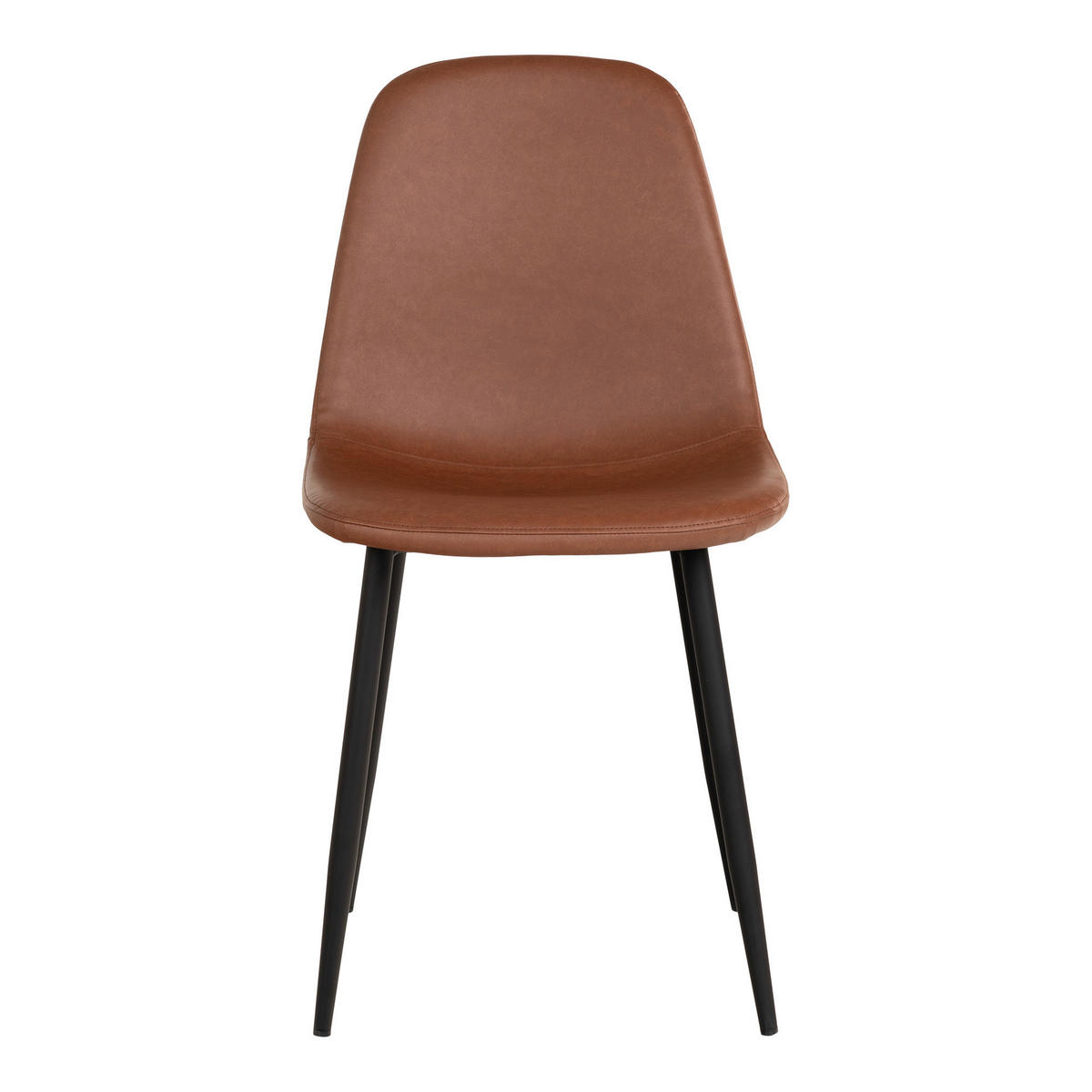 STOLSET 2 styck läderimitation  - cognacfärgad/svart, Modern, metall/textil (44/86/54cm) - MID.YOU