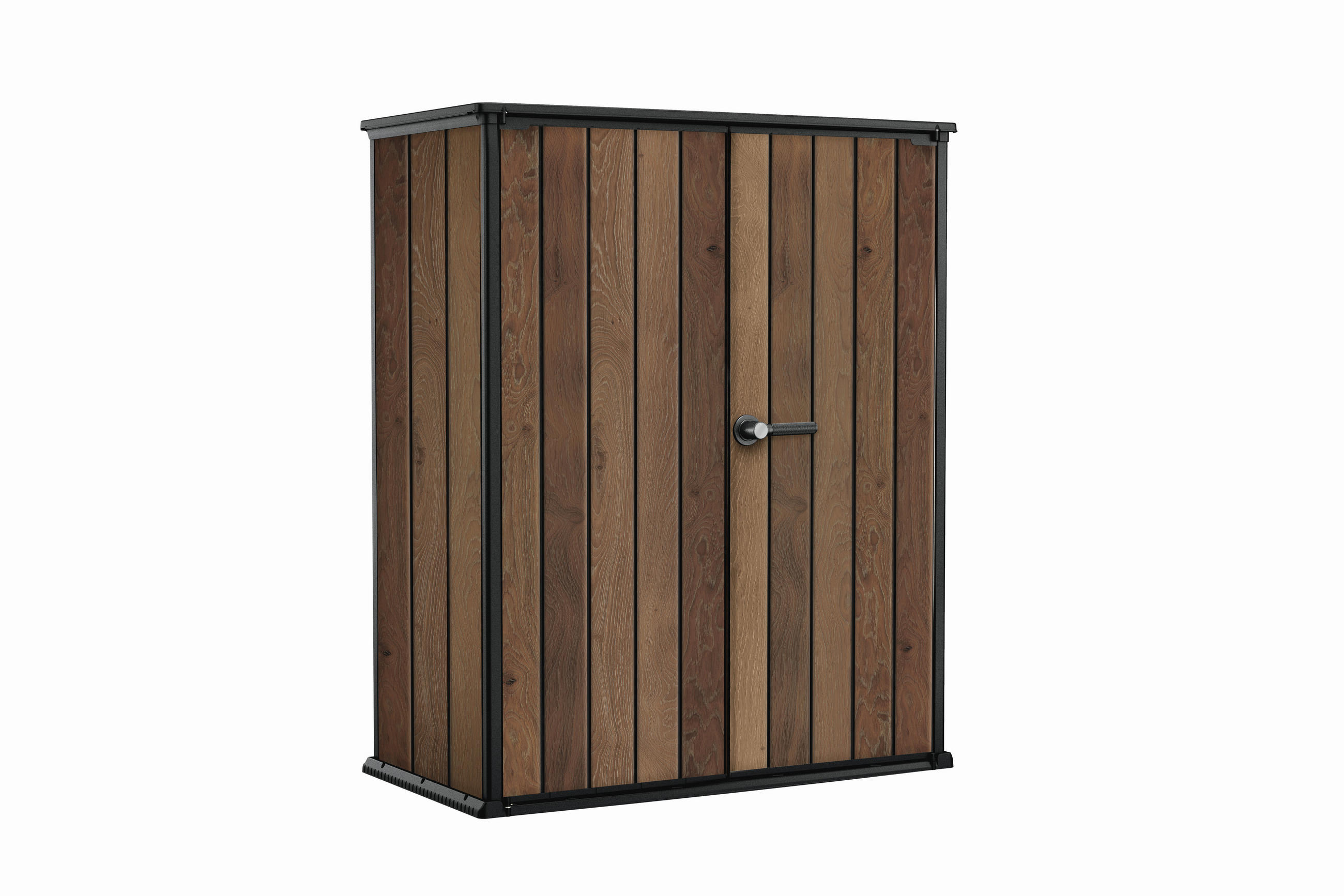 SKRINKA NA NÁRADIE   - farba vlašského orecha, Basics, plast (140/171/74cm) - Ambia Garden