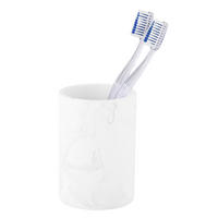 ZAHNPUTZBECHER Naturmaterialien  - Weiß, KONVENTIONELL, Naturmaterialien (8/10,5/8cm) - Schöner Wohnen