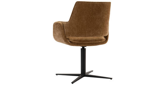 ARMLEHNSTUHL  in Eisen Mikrofaser  - Rostfarben/Schwarz, Design, Textil/Metall (60/84/59cm) - Emilio Belluti