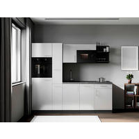 KÜCHENBLOCK Oliver 235 cm  in Weiß  - Weiß/Grau, Trend, Holzwerkstoff/Metall (235cm) - Respekta