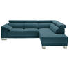 ECKSOFA in Mikrofaser Petrol  - Chromfarben/Petrol, Design, Holz/Textil (270/205cm) - Pure Home Lifestyle