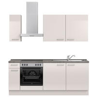 KÜCHENLEERBLOCK 210 cm   in Schieferfarben, Hellgrau  - Schieferfarben/Edelstahlfarben, MODERN, Holzwerkstoff/Metall (210cm) - Nobilia