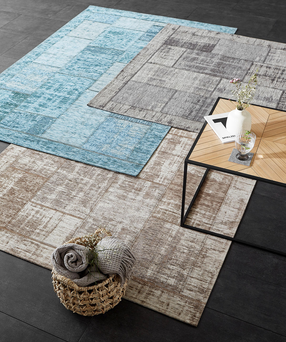FLACHWEBETEPPICH 80/150 cm Türkis  - Türkis, Trend, Textil (80/150cm) - Novel