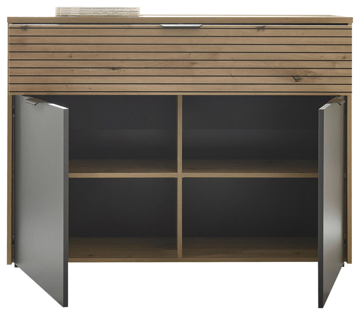 SIDEBOARD  in 125/92/38 cm  - Schwarz/Graphitfarben, KONVENTIONELL, Holzwerkstoff/Kunststoff (125/92/38cm) - Ti'me