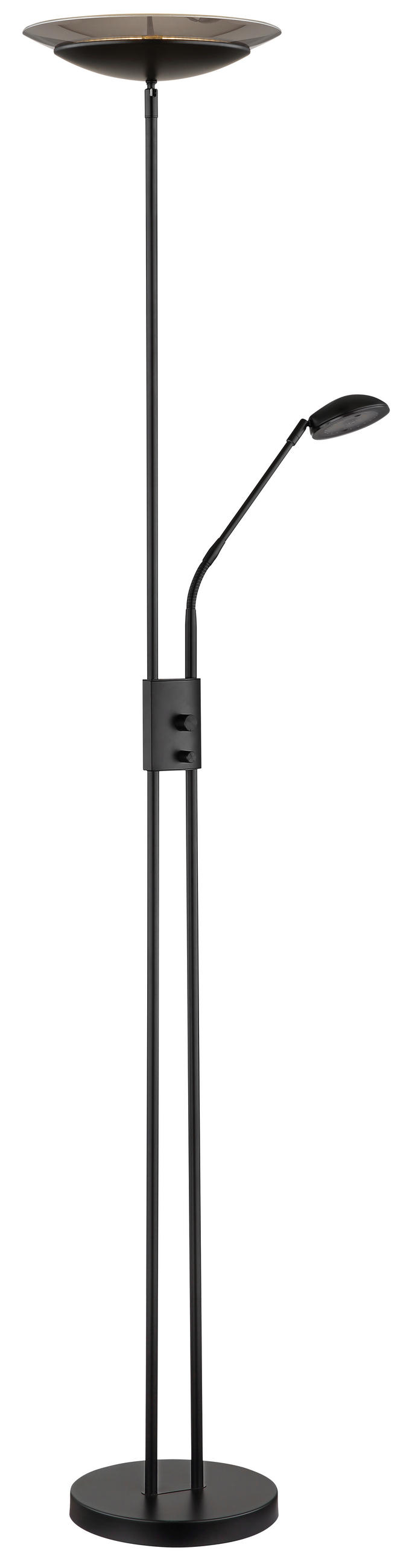 LED-STEHLEUCHTE - Schwarz, Konventionell, Glas/Kunststoff (30/178,5cm) - Globo