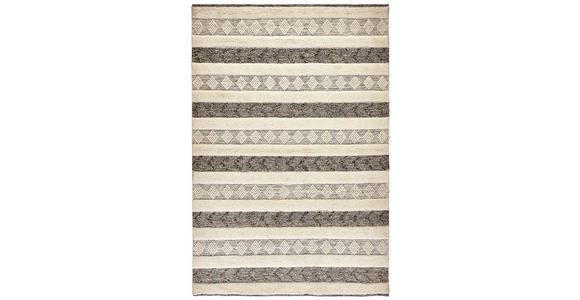 HANDWEBTEPPICH 70/140 cm Schwarz, Weiß - Schwarz/Weiß, KONVENTIONELL, Textil (70/140cm) - Linea Natura