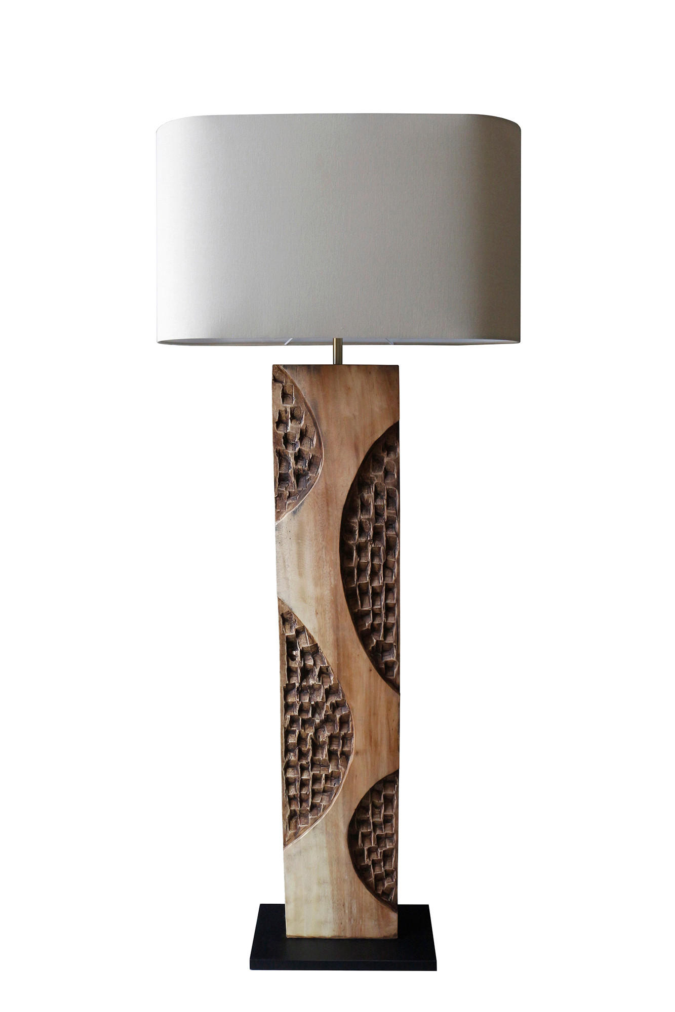 STEHLEUCHTE  40/171/20 cm   - Schwarz/Weiß, Design, Holz/Textil (40/171/20cm) - P & B