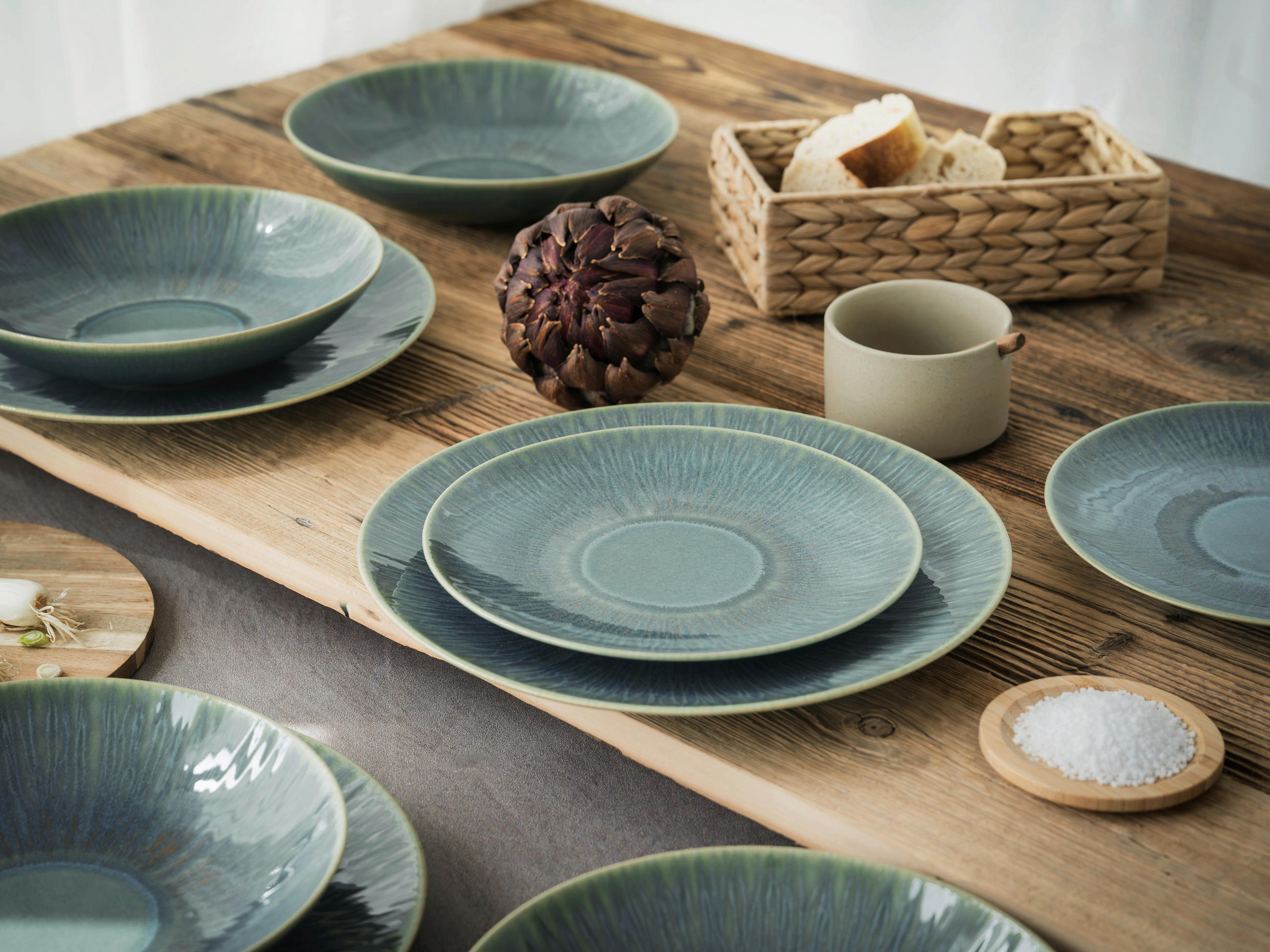 TAFELSERVICE Grün Sea Breeze Green 12-teilig  - Grün, Basics, Keramik (43/40/37cm) - Creatable