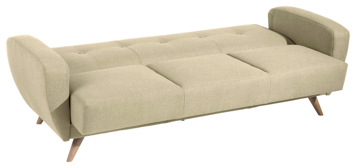 3-SITZER-SOFA Samt, Velours Beige  - Beige/Naturfarben, Design, Holz/Textil (208/85/82cm) - Max Winzer