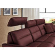 ECKSOFA in Echtleder Bordeaux  300/157 cm  - Bordeaux/Schwarz, Design, Leder/Metall (300/157cm) - Dieter Knoll