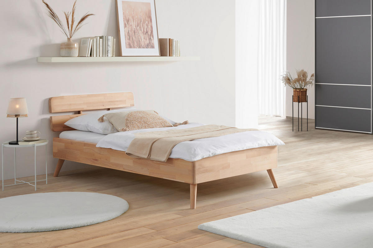 BETT 90/200 cm  in Kernbuche  - Kernbuche, Natur, Holz (90/200cm) - MID.YOU