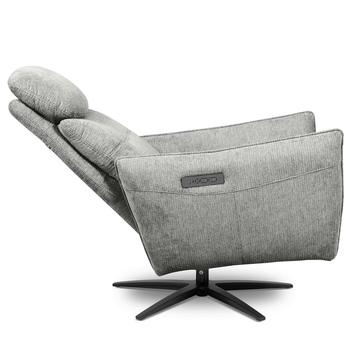 RELAXSESSEL in Textil Hellgrau  - Hellgrau/Schwarz, Design, Textil/Metall (77/107/88cm) - Livetastic