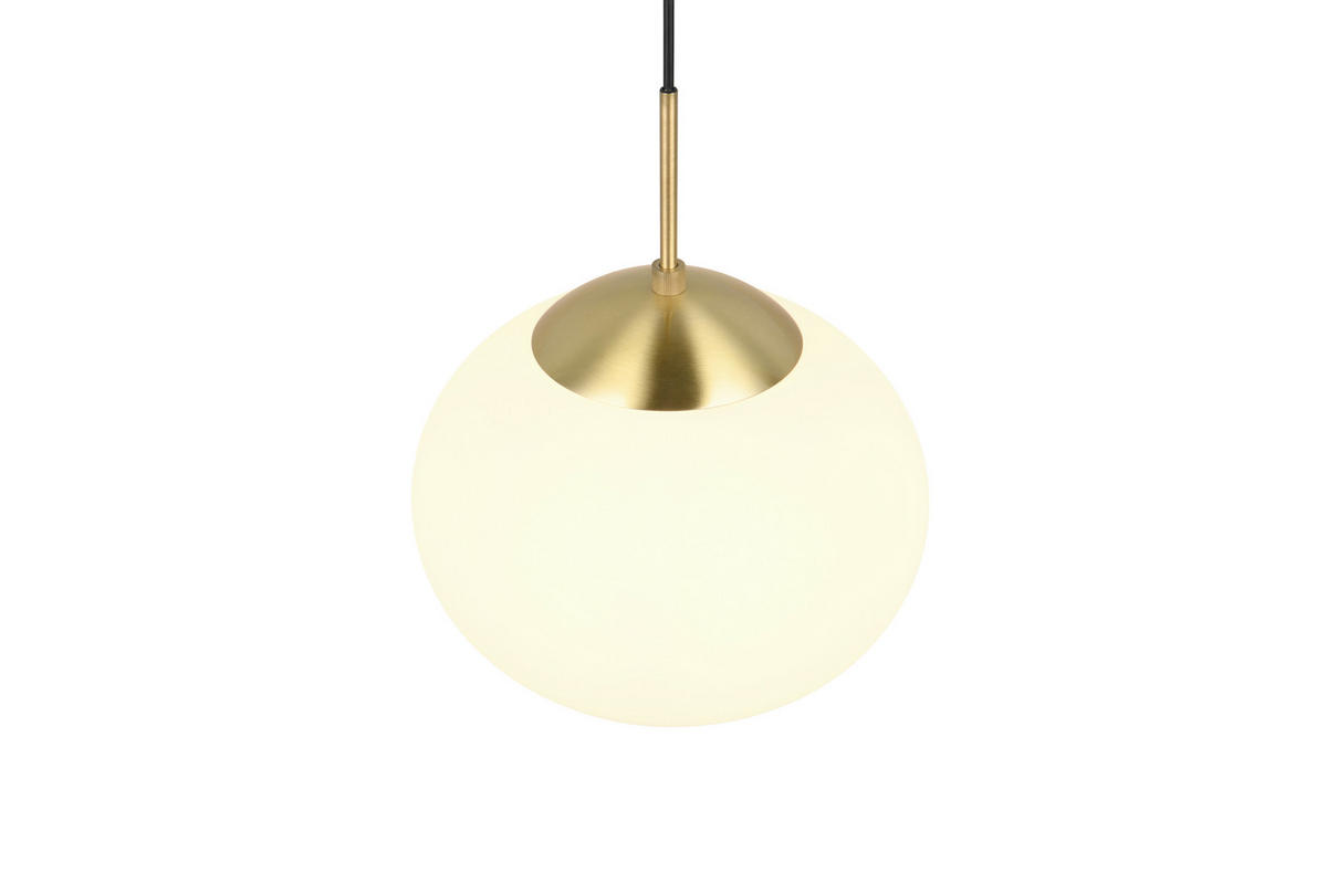 HÄNGLAMPA 30/150 cm  - vit/mässingsfärgad, Basics, metall/glas (30/150cm) - Trio Leuchten