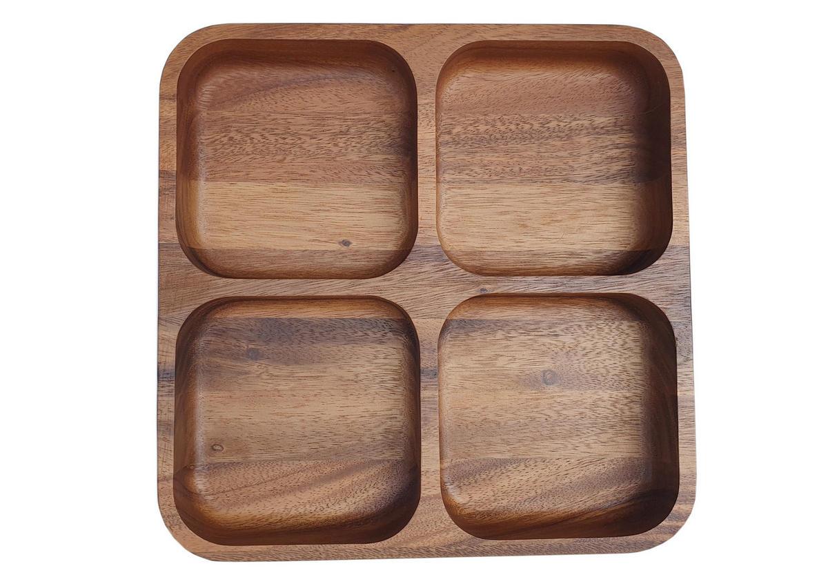 SNACKSCHALE homewares  - Akaziefarben, Natur, Holz (30/30/4,5cm) - Homeware Profession.