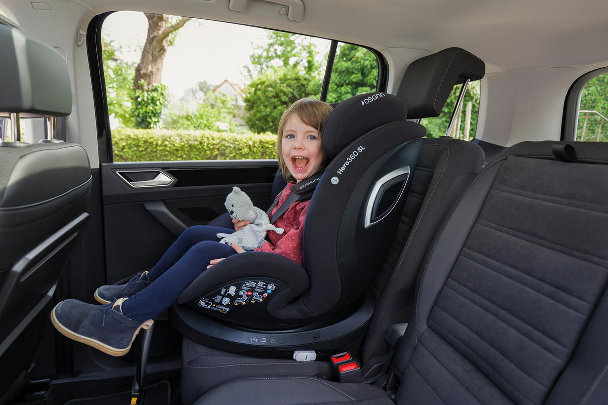 REBOARDER-KINDERSITZ HERO360 SL Twill Black  - Schwarz, Basics, Kunststoff/Textil (44/65/55cm) - Osann