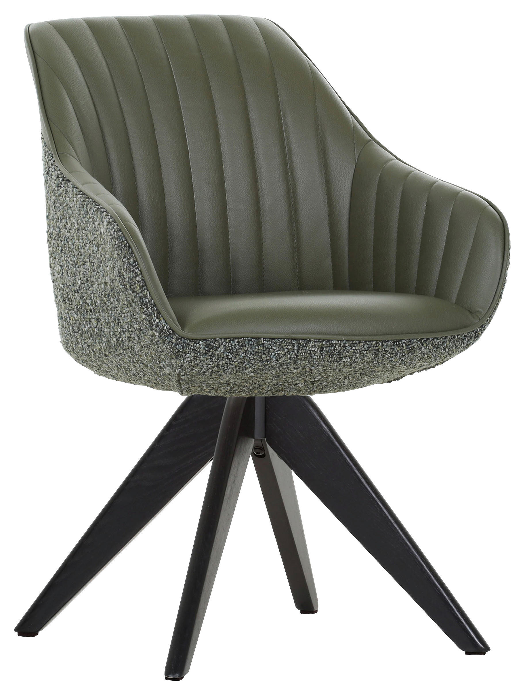 KAROSSZÉK zöld, tölgyfa színű  - tölgyfa színű/fekete, Konventionell, textil/fa (60/83/65cm) - Ambia Home