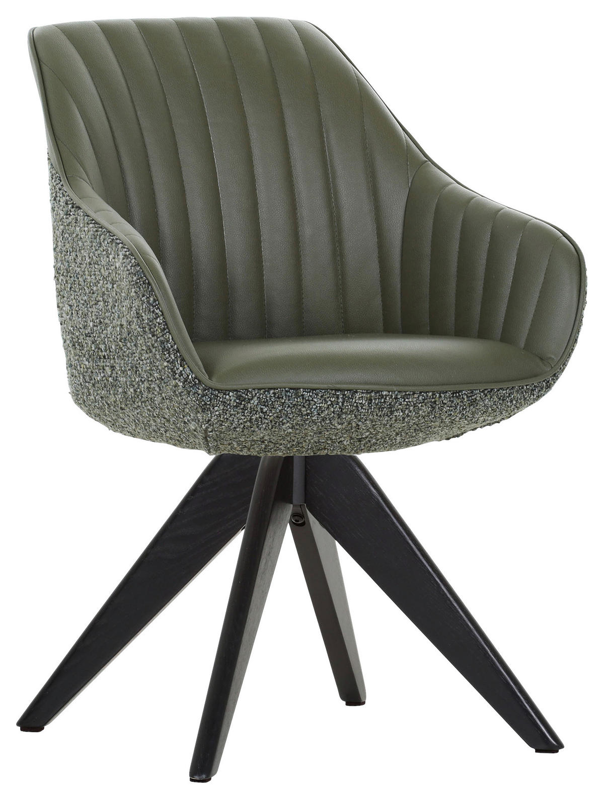 KAROSSZÉK zöld, tölgyfa színű  - tölgyfa színű/fekete, Konventionell, textil/fa (60/83/65cm) - Ambia Home