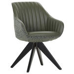 ARMLEHNSTUHL  Sitzfläche 360° drehbar, automatische Rückholfunktion Chenille, Lederlook  - Eichefarben/Anthrazit, KONVENTIONELL, Holz/Textil (60/83/65cm) - Ambia Home