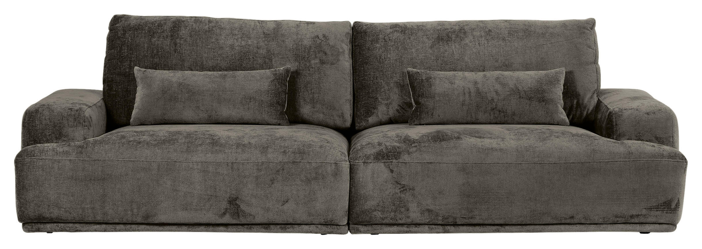 BIGSOFA in Chenille Dunkelgrau  - Dunkelgrau/Schwarz, KONVENTIONELL, Kunststoff/Textil (282/73/115cm) - MID.YOU