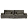 BIGSOFA Chenille Dunkelgrau  - Dunkelgrau/Schwarz, KONVENTIONELL, Kunststoff/Textil (282/73/115cm) - Carryhome